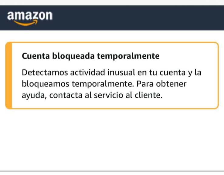 CUENTA AMAZON BLOQUEADA TEMPORALMENTE